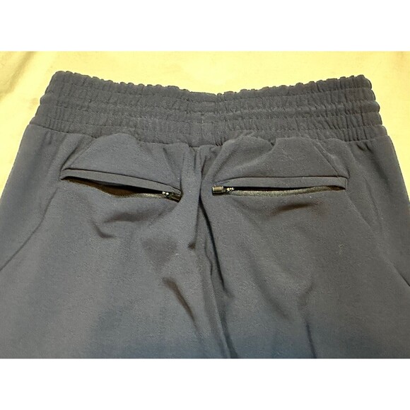 Athleta Metropolis Straight Leg Pants Womens 0 Navy Blue Elastic Waist Zip Ankle - Picture 15 of 15